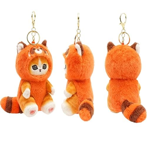 Lpydamo Plush Keychain, Cute Keychain Plush with Hook for Bag Purse Car Mirror, Kawaii Animal Keyring Decor for Women Girls thumbnail 3