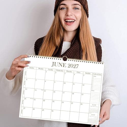 2026 Calendar - Wall Calendar 2026 from January 2026 - June 2027, 18 Months Calendar with Premium Paper, Twin-Wire Binding & Hanging Hook, 12" x 14.5", Golden thumbnail 7