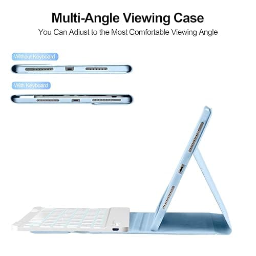 besky for iPad Air 11 Inch M4/M3/M2 (2026/2025/2024) & Air Series (6th/5th/4th Gen), for iPad Pro 11 (4th/3rd Gen)，with Wireless Detachable Backlit Keyboard for 10.9" iPad Air 5th/4th Gen - Blue thumbnail 9