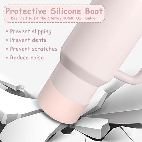 Stanley Cup Accessories Set,Including 2 Pcs 0.4in Straw Cover, 1 Silicone Spill-Proof Stopper Set of 3, 1 Cute Butterfly Handle Charm, 1 Silicone Boot Fits Stanley 40&30 Oz Tumbler (Rose Quartz) thumbnail 5