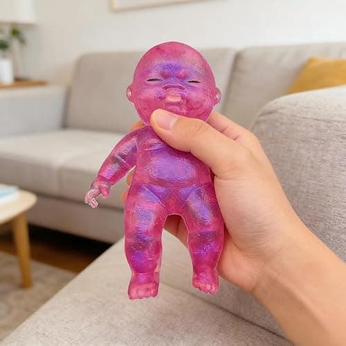 1PCS Squishy Babies Glitter Ultra Soft,Glitter Baby Squishy,Slow Rise Relaxing Sensory Fidget Relief Anxiety Stress,Soft Squeeze for Desk Toys,Party Decorations & Birthday Gifts(Red) thumbnail 2