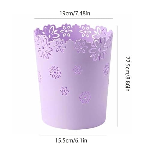 ASFUSS Mini Wastebasket Small Purple Trash can Office Plastic Garbage Can for Bathroom Vanity Desktop Office or Living Room (Purple, Medium) thumbnail 2