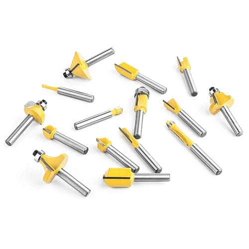 KOWOOD Router Bits Set of 15 Pieces 1/4 Inch Woodwork Tools for Beginners thumbnail 6