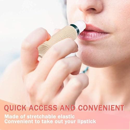 WK IEASON Lip Balm Holder Keychain Single 3pcs Clip on Chapstick Keychain Sleeves Holder Pouch Tight-Knit Elastic Lipstick Key Chain Holder thumbnail 4
