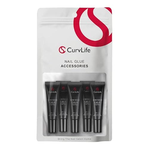 CurvLife Nail Tips Semi Solid Nail Glue 2g (5pcs) - Super Strong, Soft Glue Gel Quick Drying Adhesive for Press On Nails, No UV Light Needed - Image 1