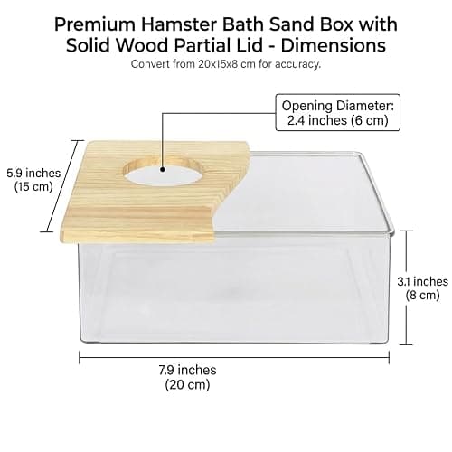 Hamster Sand Box, Wooden Cover Clear Acrylic Hamster Dig Box for Small Pets - Saves Space, Easy to Clean, Stable Container for Hamsters, Gerbils, Mice Sand thumbnail 2