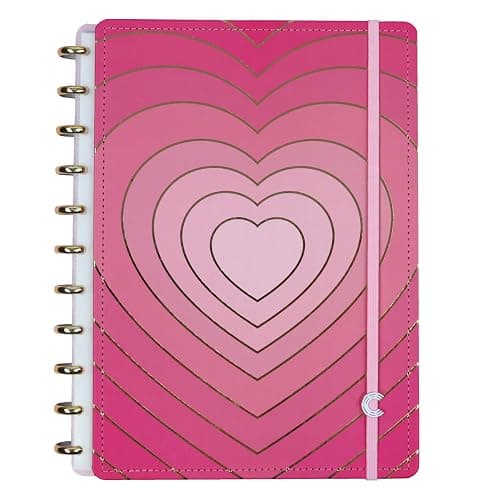 CREATE A NOTEBOOK Discbound Premium - Plan, Organize, Customize, and Create with Ease. For Work Meetings, School, Journal, or Daily Use 80 Pages (Golden Love LARGE 7.87 in x x 10.82 in) - Image 1