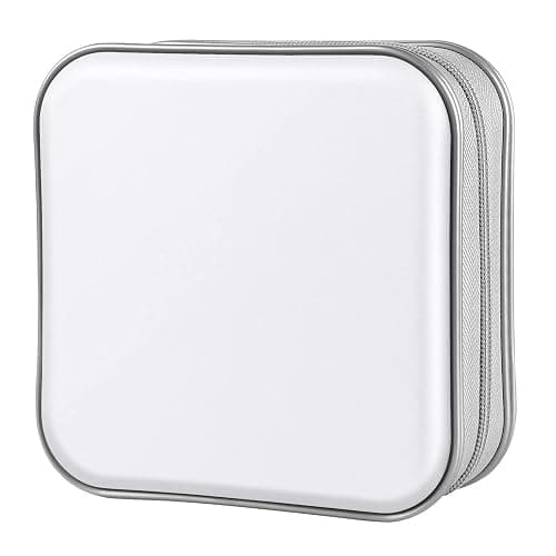 Siveit CD/DVD Cases 40 Capacity Disc Storage Binder for Car(White) | Holders Wallet Hard Plastic CD/DVD Case for Car Home Office Travel thumbnail 2
