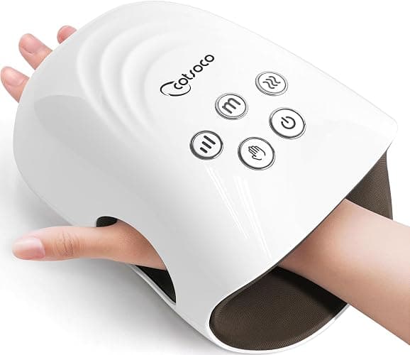 cotsoco Hand Massager - 3Massage Sizes, Cordless Hand Massager with Heat & Compression for Arthritis and Carpal Tunnel, Gift for Men Women Family Friends, Relaxation at Home, Office, Outdoors, White thumbnail 2