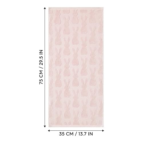Artoid Mode 2 Pcs Pink 3D Rabbit Jacquard Easter Hand Towels for Bathroom, 100% Cotton Soft Absorbent Bathroom Decor Towels, 13.7 x 29.5 Inch thumbnail 3