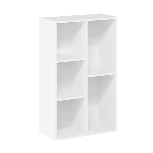 Furinno LUDER Book Shelf, 5-Cube Bookshelf, Reversible Bookcase, 9.4 x 19.5 x 31.5, Easy Assembly, for Living Room, Bedroom, Home Office, White thumbnail 7