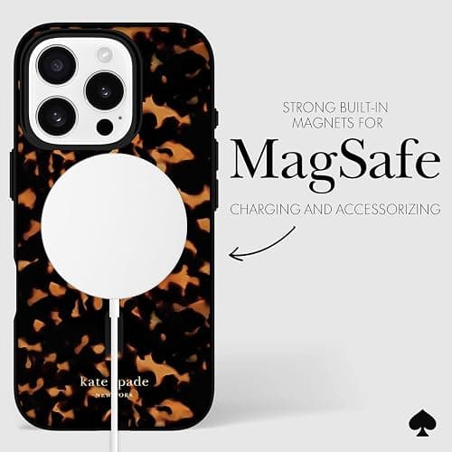 kate spade new york iPhone 16 Pro Case - Compatible with MagSafe - Designer Phone Case - Tortoise thumbnail 6