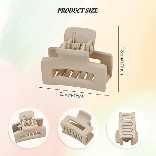 Dizila 100 Pieces 2.5cm/0.1" Candy Color Small Non-slip Rectangle Plastic Hair Claws Clips Mini Hair Clamps Barrettes Hair Accessories for Women Girls Teens Kids thumbnail 2
