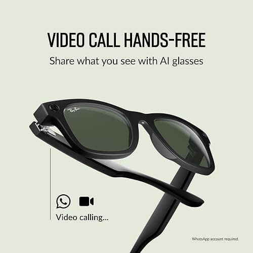 Ray-Ban Meta (Gen 1), Wayfarer, Matte Black | Smart AI Glasses for Men, Women - 12 MP Camera, Open-Ear Speakers, Video Recording, Bluetooth - Polarized Gradient Graphite Lenses - Wearable Technology thumbnail 5