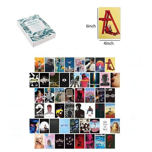 PANYI 50 Pcs Album Cover Aesthetic Pictures Wall Collage Kit4*6IN,Aesthetic Picture Indie Room Deco,Art Posters for Dorm Wall Decor,Double-sided Printing,Posters for Room Aesthetic thumbnail 8