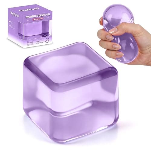 Oversized Dense Gel Stress Cube (2.55") - Anxiety Relief Fidget Toy - Larger, Firmer, Slow-Rise - Dual-Reinforced Leak-Proof Design - Premium Sensory Gift for Adults & Teens - Image 1