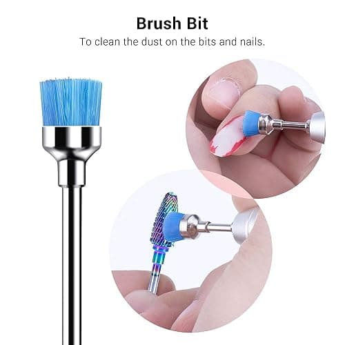 MelodySusie Nagelfräser Bits Set, 7Stk Wolframkarbid Diamant Bits für Acrylnägel Poly Gel Nagelhaut entfernen, 3/32'' Professionelle Nagelbits für Nagelfräser Efeil (Bunt) thumbnail 8