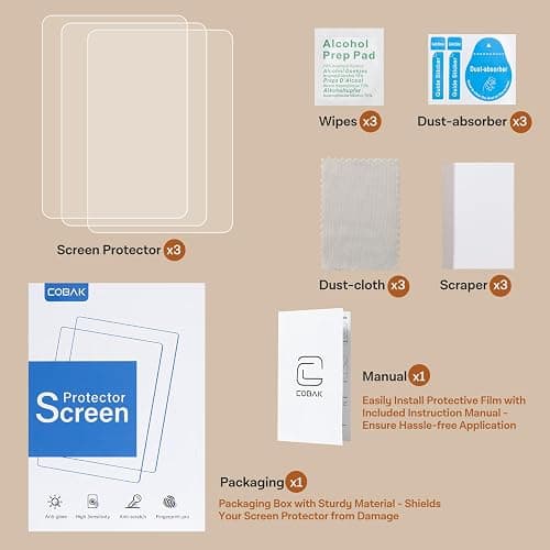 CoBak 3 Pack Anti-Glare Matte Screen Protector for 7" Kindle Paperwhite 12th Gen 2024 & Colorsoft Signature Edition,for Kobo Aura 2 - High Clarity, Fingerprint Resistant - Fine-Grit Texture PET Film thumbnail 7