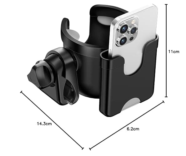 Getränkehalter für Kinderwagen Buggy Zubehör, Muttertagsgeschenke für Mama, Guiseapue Universal Becherhalter Kaffeehalter Kinderwagen Rollator Fahrrad Cup Holder, Baby Erstausstattung Neugeborene - Schwarz thumbnail 7
