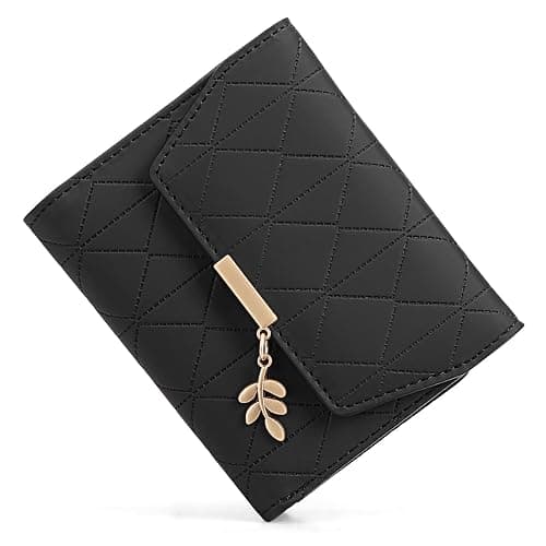 RNIEGA Small Wallet Women Leather RFID Blocking Card Holder Compact Wallet Zipper Coin Pocket with ID Window - Image 1