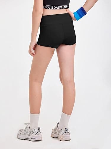 Haloumoning Girls Athletic Shorts High Waist Biker Dance Gymnastics Shorts | Soft stretchy fabric,Comfy Yoga Active Shorts, Yoga,Dance, Gymnastics, Running,Volleyball ,Cheer Shorts thumbnail 3