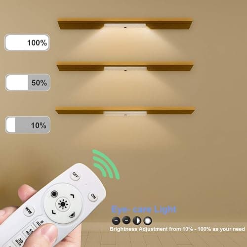 LDOPTO Battery Operated Lights Wireless Under Cabinet LED Closet Lighting Under-Counter Light fixtures Without Wiring with Remote/Touch Control for Kitchen Shelf Hallway Stairs, 3 Colors 3 Pack thumbnail 7