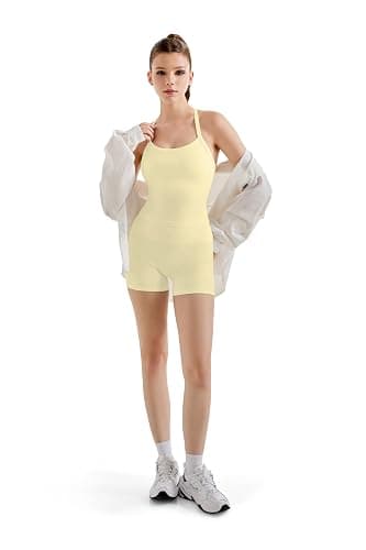 SUUKSESS Women 2 Piece Workout Sets High Waisted Tummy Control Biker Shorts Halter Padded Tank Tops thumbnail 5