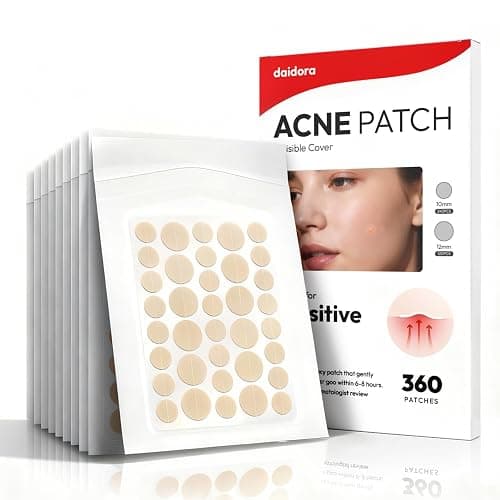 Patch Bouton Invisible - Hydrocolloïde, Imperméable & Transpirable - Absorption Maximale pour Traiter l'Acné - 10MM & 12MM (360 Pièces) - Image 1