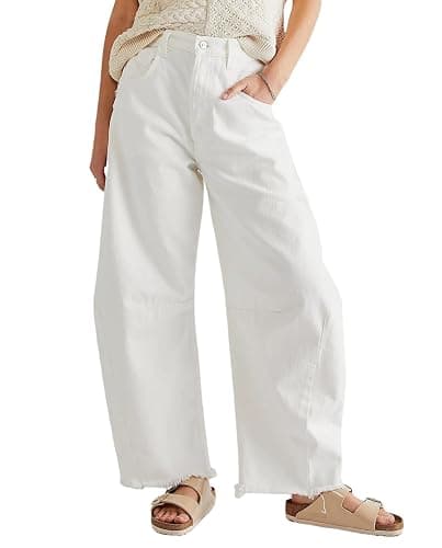 Vintage Y2K Cargo Jeans for Women Barrel Baggy Jeans Wide Leg High Waist Midrise Button Fly Causal Denim Pants thumbnail 2