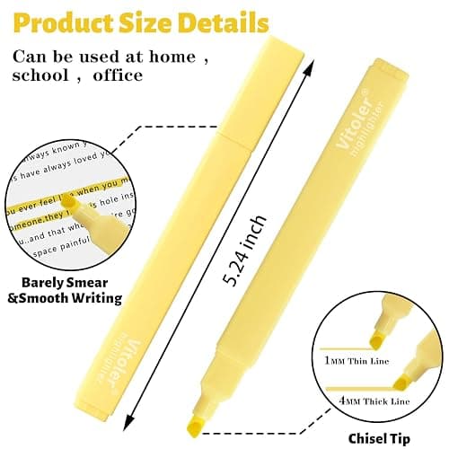 Piochoo Highlighters,8pcs Aesthetic Pastel Highlighters,Chisel Tip Book Highlighter,Bible Highlighter Assorted Colors for School Office Supplies thumbnail 3