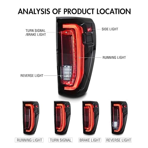COOLCMP Tail Lights for 2019-2024 GMC Sierra 1500/2500HD/3500HD 4th Gen Taillights Assembly w/Start up Animation Driver & Passenger Side Rear Lamp Smoked(Fit for Factory Halogen&LED Model) thumbnail 2