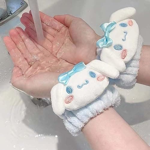 Kawaii Spa Headband and Wristband Set for Face Washing, Cute Soft Skincare Headbands for Women Girls, Fluffy Makeup Headband for Washing Face, Bath, Shower, Beauty thumbnail 5