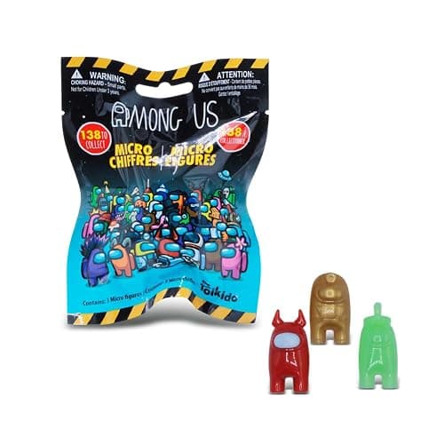 Among Us Micro Figures – Blind Bag of 3 Officially Licensed Crewmate & Imposter Mini Figures (138 to Collect + Metallic & Glow-in-The-Dark Surprise) - Image 1