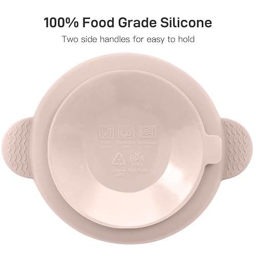 Eascrozn 3 Pack Baby Bowls with Suction and 3 Pack Baby Spoons, BPA Free, Silicone Baby Feeding Set for Babies Toddler Kids, Microwave and Dishwasher Safe thumbnail 6