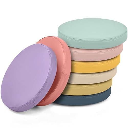 Juexica 8 Pcs Extra Thick Flexible Seating Floor Cushion Assorted Colored Floor Pillow Classroom Seat Cushion Soft Classroom Seating for Kid Learning(Hippie Boho,13.8 x 13.8 x 2 Inch,Round) - Image 1