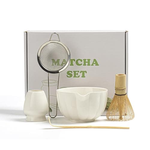 SFTXEY Matcha Whisk Set, Matcha Set Includes Ceramic Matcha Bowl, Bamboo Whisk, Scoop, Chasen Holder, Sifter, 5 Pcs Perfect Matcha Kit for Macha Lover (Pearl White) thumbnail 7