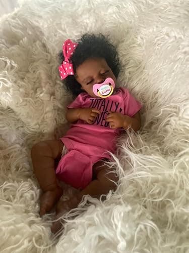 Anano African American Reborn Baby Dolls Black Girl 20 Inch Biracial Silicone Baby Doll Full Body Waterproof Lifelike Newborn Babys Realistsic Silicone Babys Doll Can Be Into Water thumbnail 4