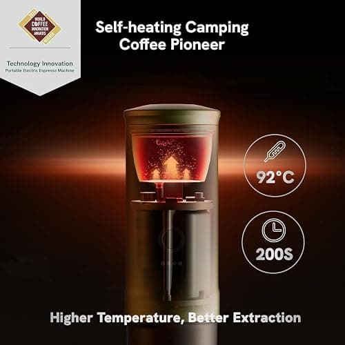 OutIn Nano Portable Electric Espresso Machine, Travel Coffee Maker for Camping, Car Coffee Maker Self-Heating with USB-C, With Ground Coffee & NS Capsule for RV, Hiking, Office thumbnail 4