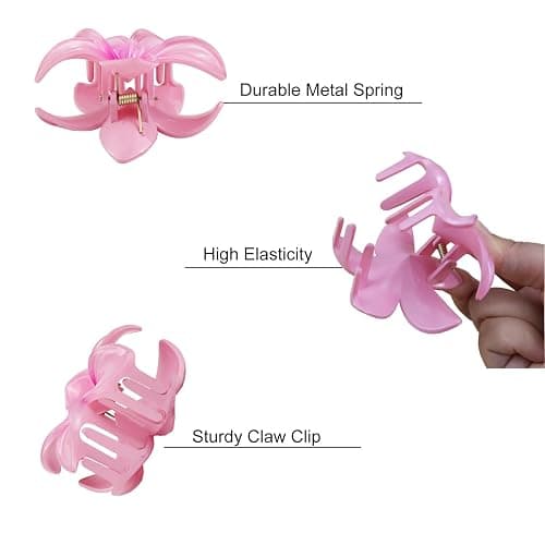 Aacehlh 6 Pcs Flower Hair Claw Clips, 3.1 inch Hawaiian Plumeria Hair Clips, Summer Beach Essentials Hair Accessories for Women (Plumeria) - Plumeria thumbnail 3