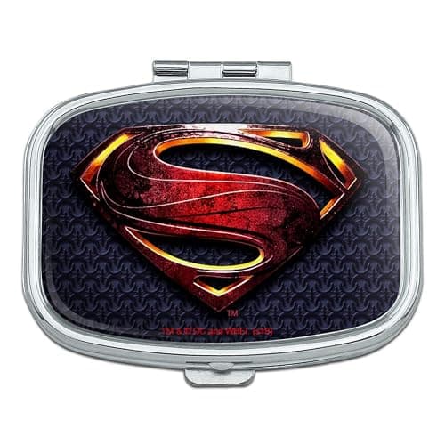 Justice League Movie Superman Logo Rectangle Pill Case Trinket Gift Box - Image 1
