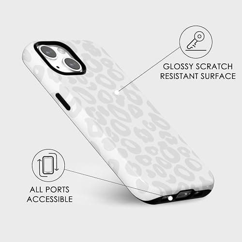 Svanove Cheetah Print Phone Case for iPhone 15 Case Girly, Cute Leopard Case for Women, Luxury Trendy Retro Cool Animal Print Design, Aesthetic Pattern Y2k Slim Hard Shell Plastic Cover, White thumbnail 4