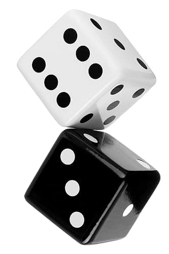 Olivia Martini Jumbo Dice Decor, Set of 2, Natural Wood Decorations with Black and White Colors, Trendy Home Interior Centerpieces for Tables, Mantles, and Shelves - Image 1