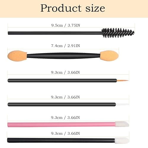 300pcs Disposable Makeup Tool Kit,Brow brush/Mascara brush/Lip Applicators/Eyeshadow applicators/Eye liner brush,JASSINS Makeup Disposable Accessories With Organizer Box thumbnail 3