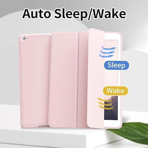 JKSML Case for iPad 9th Generation 2021/ iPad 8th Generation 2020/ iPad 7th Generation 2019, Protective Case with Pencil Holder for iPad 9/8/7 10.2 Inch, Auto Sleep/Wake, Pink thumbnail 5