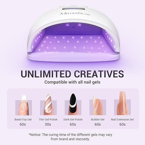 MelodySusie Detachable Base UV/LED Nail Lamp P-Plus30I for Hard Gel | 54W; 3 Timer Settings; Smart Sensor; LCD Display; 30 UV/LED Beads; Rhinestone Glue; Solid Nail Glue Gel; Liner Gel thumbnail 2