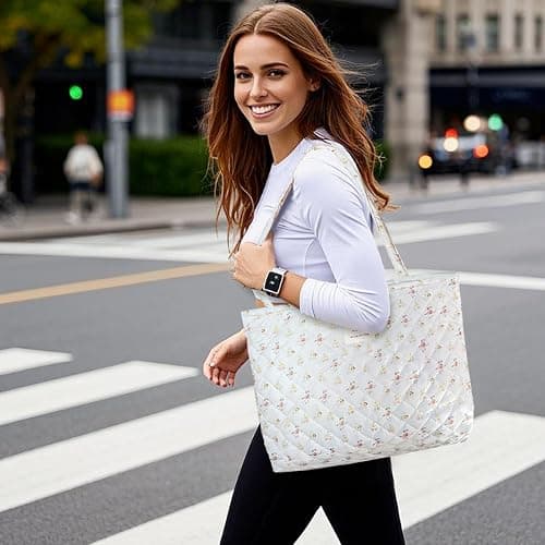 Sunwel Fashion Top Zipper Floral Quilted Bag Small Tote Bag for Women thumbnail 5