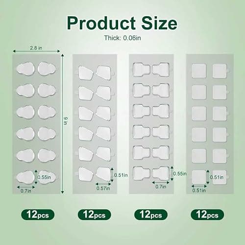 LIZMSIE 144pcs Clear Adhesive Tape for Smiski, 4 Shapes Compatible with Sonny Angel, Double Sided Adhesive Dots for Sonny Angel Hippers, Stickers for Smiski Hippers Phone Accessory thumbnail 4