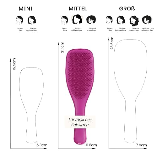Tangle Teezer Ultimate Detangler Haarbürste – Für Nasses & Trockenes Haar – Entwirrungsbürste für Alle Haartypen – Zweistufige Borsten Reduzieren Haarbruch & Entfernen Knoten – Pink thumbnail 7