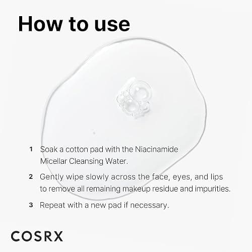 COSRX Low pH Niacinamide Micellar Cleansing Water Daily Mild Facial Cleansing Wash for Sensitive Skin, Sebum control, Korean Skin Care (13.52fl.oz/400ml) thumbnail 7