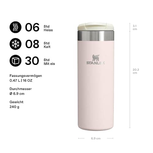STANLEY Aerolight Transit Thermobecher 0.47L - Hält 6 Stunden Heiß - Spülmaschinenfest - Kaffeebecher To Go Auslaufsicher - Kompatibel Mit Gängigen Pkw-Getränkehalterungen - Thermosflasche - Rose thumbnail 2